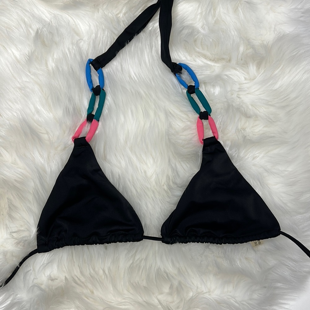 Victorias Secret Black String Bikini Top Size Small